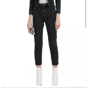 CURRENT ELLIOTT THE VINTAGE CROP SLIM JEANS POLKA DOT WOMEN SIZE 26